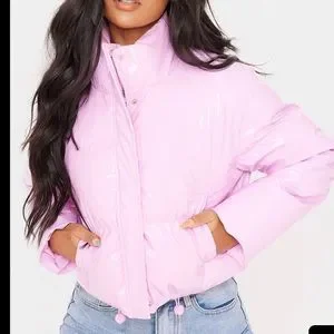 PrettyLittleThing Jackets Coats Pink Vinyl Bubble Puffer